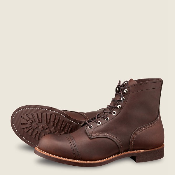 Red Wing Heritage Boots Brown - Red Wing Mens Iron Ranger - 6-inch Harness Leather - RVDSI-1928